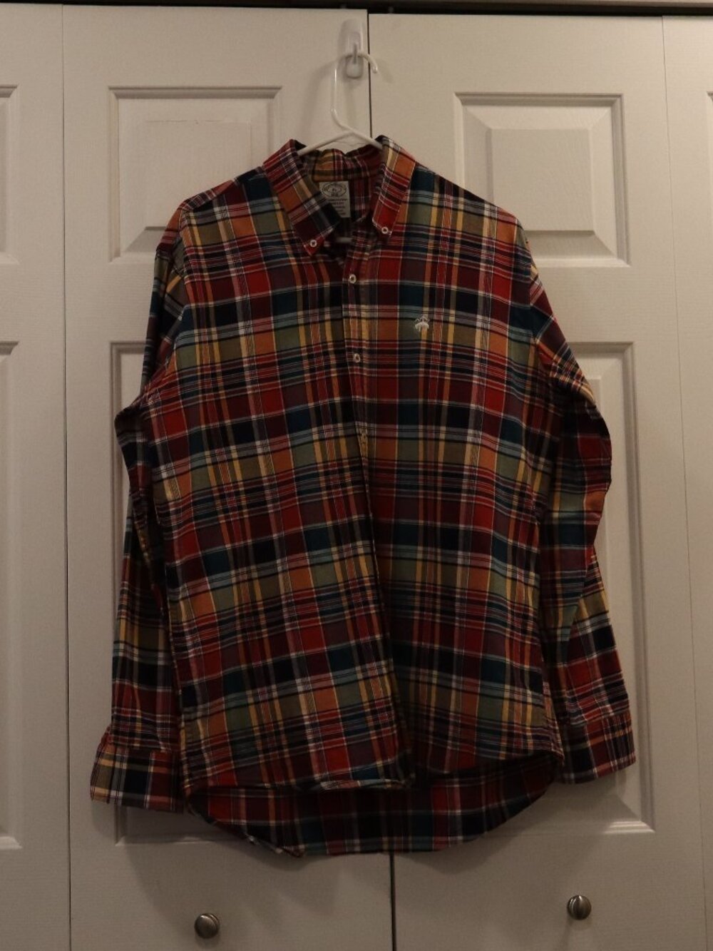 Brooks Brothers Regent Fit Plaid Button Down Shirt XL Non-Iron Stretch Cotton